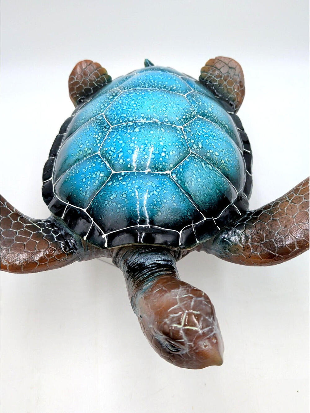 Design Toscano Blue Turquoise Aqua Sea Turtle Medium - Polyresin - 12" x 7" NEW - Picture 4 of 15